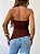 Blusa sem alças drapeada monique marrom - Imagem 3