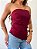 Blusa sem alças drapeada monique marsala - Imagem 2