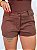 Mini Short Suede Marrom - Imagem 1