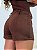 Mini Short Suede Marrom - Imagem 2