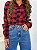 Camisa xadrez flanelada vermelha - Imagem 5