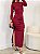 Vestido Drapeado Clover Manga Longa Marsala - Imagem 8