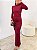 Vestido Drapeado Clover Manga Longa Marsala - Imagem 5