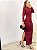 Vestido Drapeado Clover Manga Longa Marsala - Imagem 7
