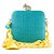 Bolsa De Mão Clutch Azul e Amarelo Festa Casamento Formatura - Imagem 1