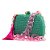 Bolsa De Mão Clutch Festa Casamento Formatura Verde Corrente Rosa Pink - Imagem 2