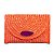 Bolsa de Mão Carteira Clutch Envelope de Palha Laranja Luxo - Imagem 1