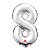 BALÃO SÃO ROQUE METALIZADO COR PRATA 80CM - NÚMEROS - Imagem 3