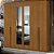 ROUPEIRO 6 PORTAS 2,30M LOPAS ALONZO 2021 COM ESPELHO ./ROVERE NATURALE - Imagem 1