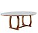 MESA BALI - OVAL - 1,80 X 1,00 - COM VIDRO - OFF WHITE / MEL - Imagem 1