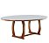 MESA BALI - OVAL - 2,20 X 1,10 - COM VIDRO - OFF WHITE / MEL - Imagem 1