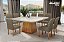 CONJUNTO MESA EVEREST - 135 X 135 - COM 8 CADEIRAS TC VEL 6001 BEGE - OFF WHITE/NATURE - Imagem 1