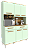 KIT COZINHA AVELAN VEGAS LUXO NEW 1,20MT ./MINT/FREIJO - Imagem 2