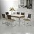 Mesa de Jantar 1.60 Vidro Off White com 6 Cadeiras Cromadas Encosto Junco - Imagem 1