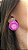Brinco Pastilha Resina Rosa Grande - Imagem 4