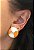 Brinco Bicolor Esmaltado Laranja - Imagem 2