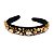 Tiara Veludo Base Larga Gota Champanhe - Imagem 1