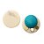 Brinco Pastilha Resina Azul Turquesa com Off White - Imagem 3