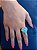 Anel Coração Esmaltado Azul Turquesa - Imagem 1