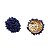Brinco Botão Beads Azul Marinho - Imagem 3