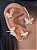 Brinco Ear Cuff Borboletas Assimétrico Dourado - Imagem 2