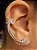 Brinco Ear Cuff Star Assimétrico Ródio Branco Strass - Imagem 1