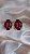 Brinco Base Oval Chaton Vermelho - Imagem 2