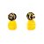 Brinco Base Metal Amassado Resina Amarelo - Imagem 1