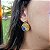 Brinco Capim Dourado Disco 2 cm e Fio Azul Safira BL81 - Hipoalergênico - Imagem 1