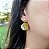 Brinco Capim Dourado Disco 2 cm e Fio Branco BL82 - Hipoalergênico - Imagem 1