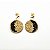 Brinco Capim Dourado Disco 2 cm e Fio Preto BL83 - Hipoalergênico - Imagem 2