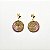 Brinco Capim Dourado Disco 2 cm e Fio Rose BL84 - Hipoalergênico - Imagem 2