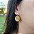 Brinco Capim Dourado Disco 2 cm e Fio Rose BL84 - Hipoalergênico - Imagem 1