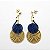 Brinco Capim Dourado e Fio Azul Safira BL1 - Hipoalergênico - Imagem 2