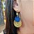 Brinco Capim Dourado e Fio Azul Safira BL1 - Hipoalergênico - Imagem 1