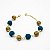 Pulseira Capim Dourado e Fio Azul Oceano PL80 - Hipoalergênico - Imagem 1