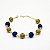 Pulseira Capim Dourado e Fio Azul Safira PL81 - Hipoalergênico - Imagem 1