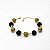 Pulseira Capim Dourado e Fio Preto PL83 - Hipoalergênico - Imagem 1