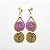 Brinco Capim Dourado Dois Caracóis e Fio Rose BL14 - Hipoalergênico - Imagem 1