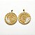 Brinco Capim Dourado Disco 4,5 cm e Fio Branco  BL102 - Hipoalergênico - Imagem 2