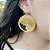 Brinco Capim Dourado Disco 4,5 cm e Fio Preto  BL103 - Hipoalergênico - Imagem 1
