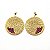 Brinco Capim Dourado Disco 4,5 cm e Fio Vinho  BL106 - Hipoalergênico - Imagem 2