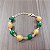 Pulseira Capim Dourado c/ Pedra Natural Ágata Verde Cód. P413 - Hipoalergênico - Imagem 2