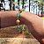 Pulseira Capim Dourado c/ Pedra Natural Ágata Verde Cód. P413 - Hipoalergênico - Imagem 1