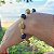 Pulseira Capim Dourado c/ Pedra Natural Ágata Preta Cód. P409 - Hipoalergênico - Imagem 1