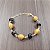 Pulseira Capim Dourado c/ Pedra Natural Ágata Preta Cód. P409 - Hipoalergênico - Imagem 2