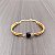 Pulseira Capim Dourado c/ Pedra Natural Ágata Preta Cód. P427 - Hipoalergênico - Imagem 2
