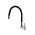 Torneira Gourmet para Cozinha 100% Metal Tubo Flexível  PRETA C-61 Parede 1/4v. - Imagem 2