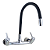 Torneira Misturador Gourmet Cozinha Parede C-61 PRETO 1/4v - Imagem 1