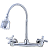 Torneira Misturador Gourmet Cozinha Parede C-64 1/4v. - Imagem 4
